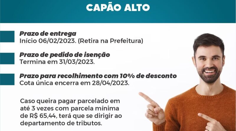 GUIA IPTU - Prefeitura de Capão Alto